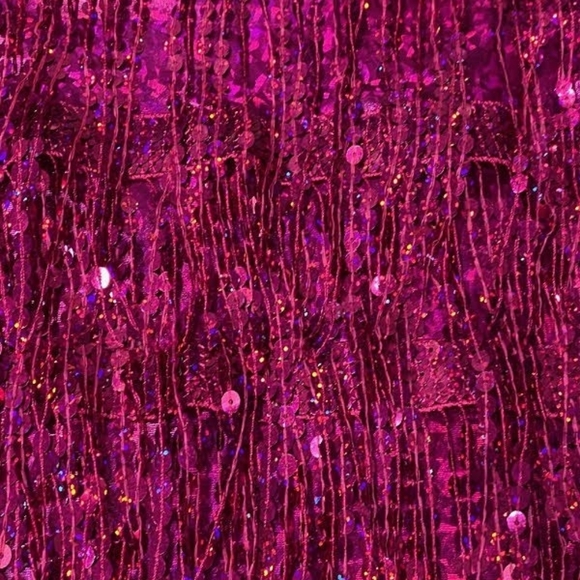 NEW NWT PINK UpCOACHELLA Sequin Bikini Top And Fringe Bottom Festival Set large - Picture 3 of 4